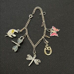 Silver Charm Bracelet with Colorful Charms